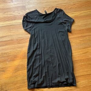 Elegant Black Mesh Sleeve Women's Dress